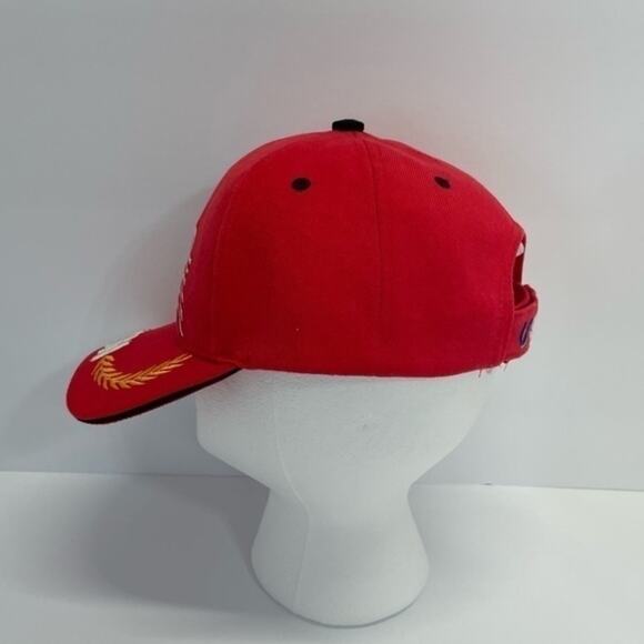 USA Baseball Hat 6 Panel Velcro Snapback Eagle Flag Embroidered red - Picture 10 of 11